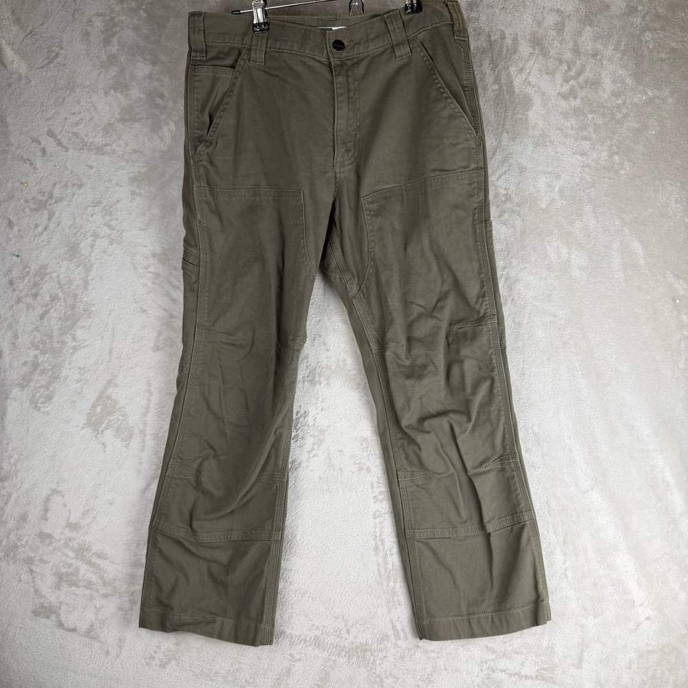 Carhartt Mens Relaxed Fit Double Knee Canvas Work Pants Olive Green 30x25